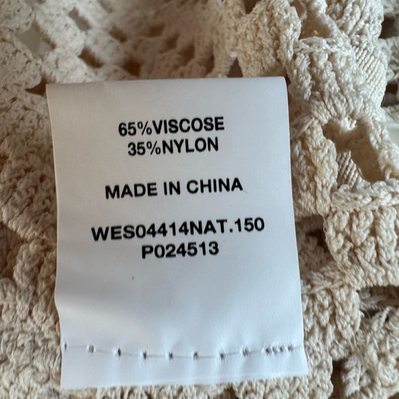 DISSH Sonny Natural Crochet Top Cream Polo Button Up Top Oversized Size M - Picture 6 of 8